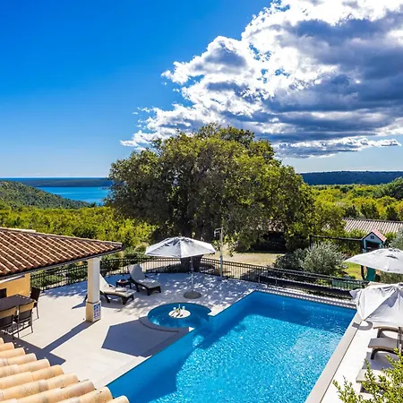 Villa Vlacich For 8 People Near Labin - Rabac With Heated Pool, Sea View & Kids Playground - Only 2 Km From The *