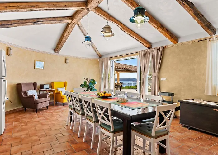 Villa Vlacich For 8 People Near Labin - Rabac With Heated Pool, Sea View & Kids Playground - Only 2 Km From The Trget